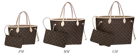 lv size pm mm gm|louis vuitton Neverfull measurements.